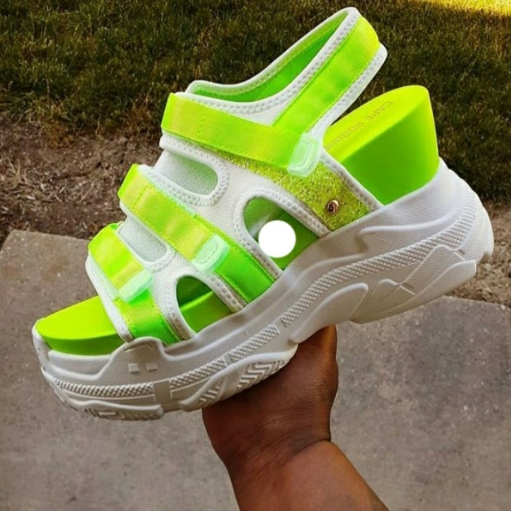 Neon Green Platform Sandal